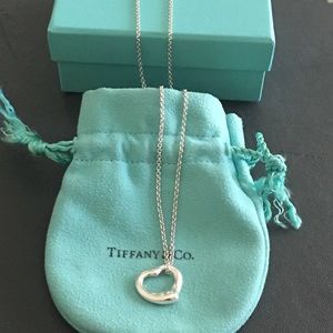 Tiffany Open heart M Pendant silver